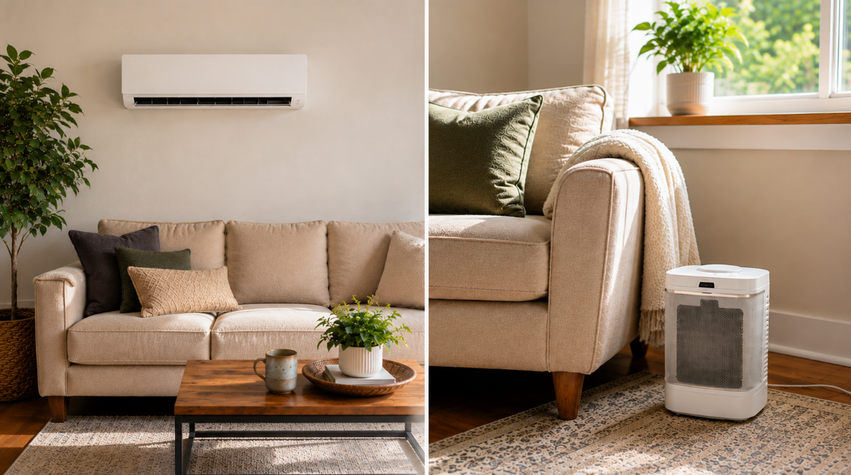 Mini split sans conduit vs. radiateur d'appoint : Lequel coûte moins cher pour chauffer une pièce?